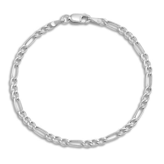 Sterling Silver 3.8 mm Figaro Chain Bracelet