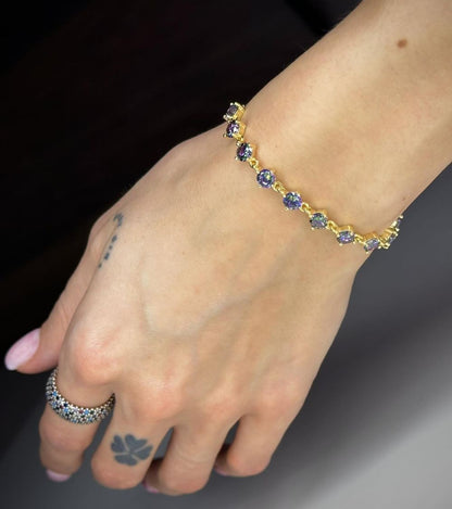 Sterling Silver Gold Plated Mystic Topaz Bracelet