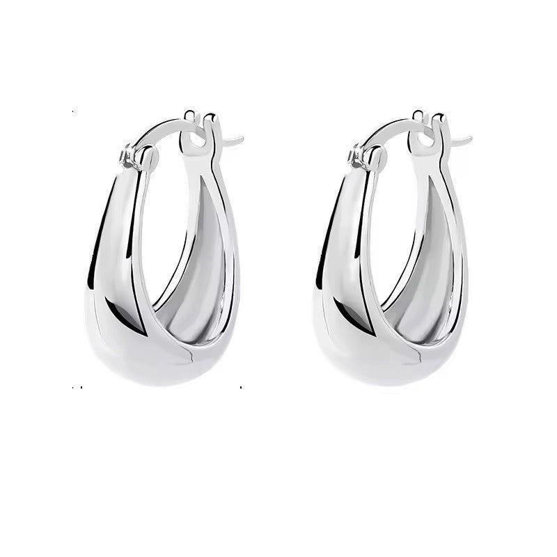 Sterling Silver Rhodium Plated English Lock Earrings