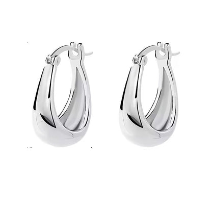 Sterling Silver Rhodium Plated English Lock Earrings