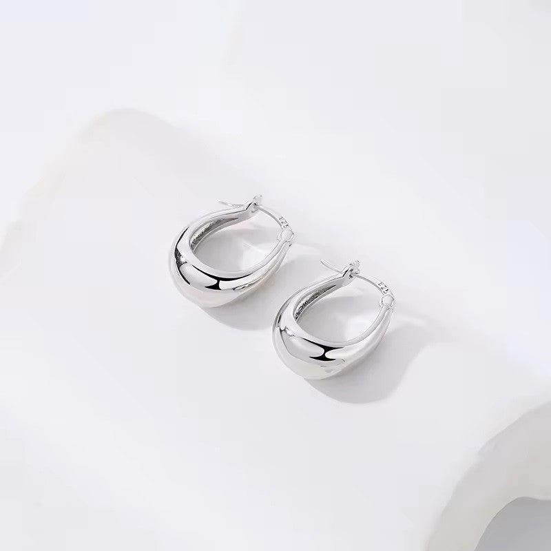 Sterling Silver Rhodium Plated English Lock Earrings