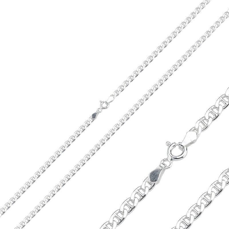 Sterling Silver 3 mm Mariner Chain