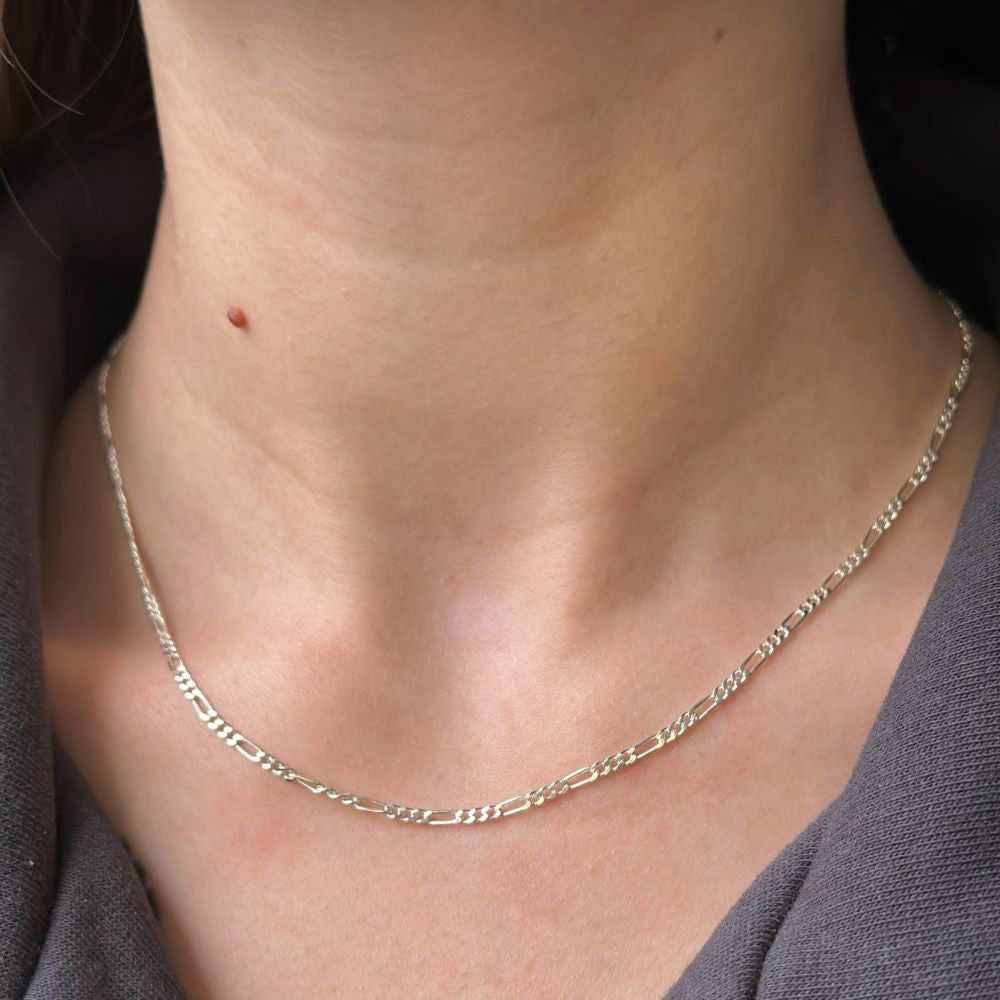 Sterling Silver 2.5 mm Figaro Chain