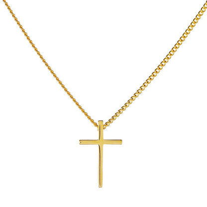 Sterling Silver Gold Plated Cross Pendant Necklace