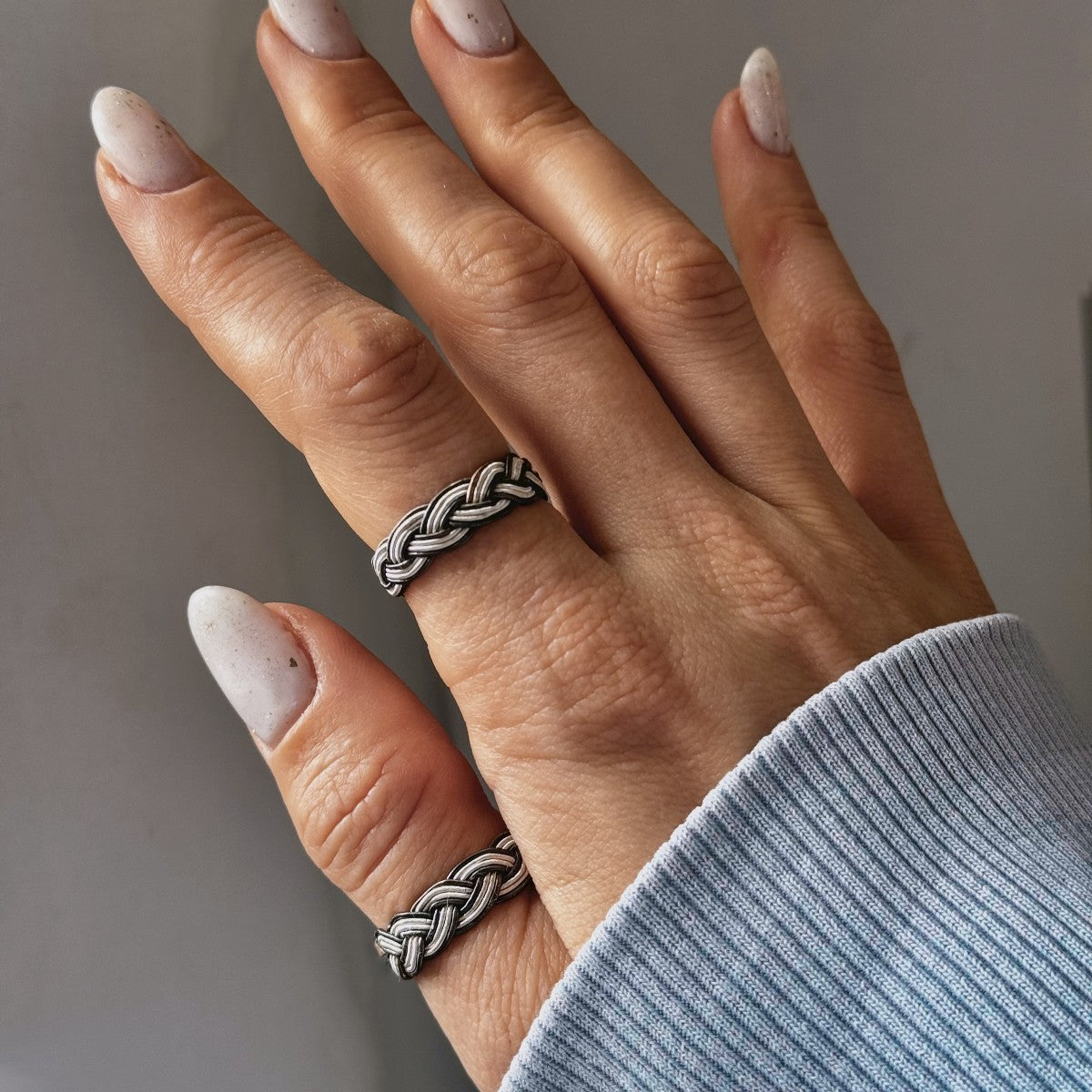 Sterling Silver 6 mm Braided Band Ring