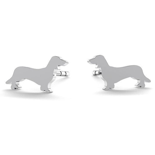 Sterling Silver Puppy Stud Earrings