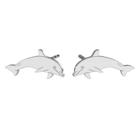 Sterling Silver Dolphin Stud Earrings