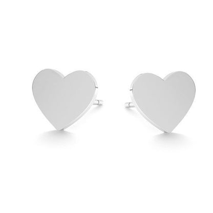 Sterling Silver Heart Stud Earrings