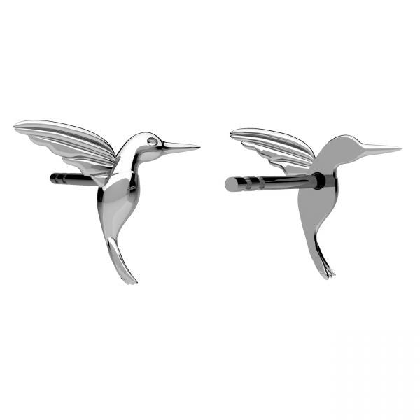 Sterling Silver Rhodium Plated Hummingbird Studs