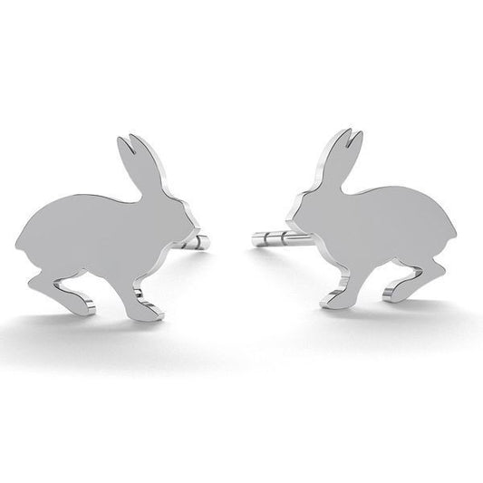 Sterling Silver Bunny Stud Earrings