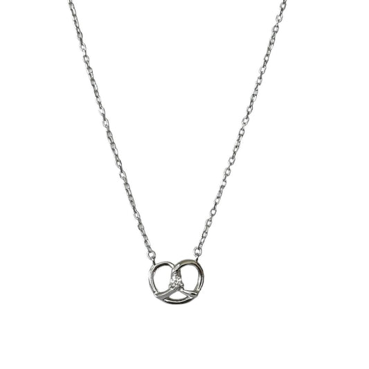 Sterling Silver Rhodium Plated CZ Pendant Necklace