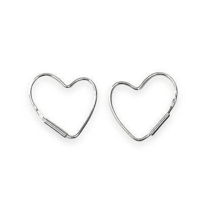 Sterling Silver Heart-shaped Hoops