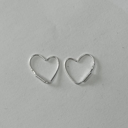 Sterling Silver Heart-shaped Hoops