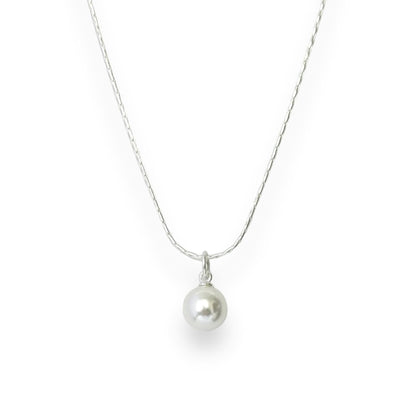 Sterling Silver Pearl Imitation Pendant Necklace