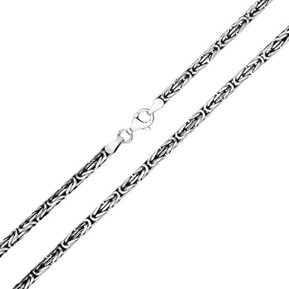 Sterling Silver Rhodium Plated 5 mm Round King Chain