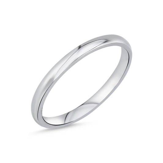 Sterling Silver Rhodium Plated 2 mm Ring