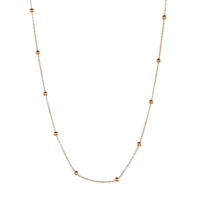 Sterling Silver Rose Gold Plated Beaded Necklace