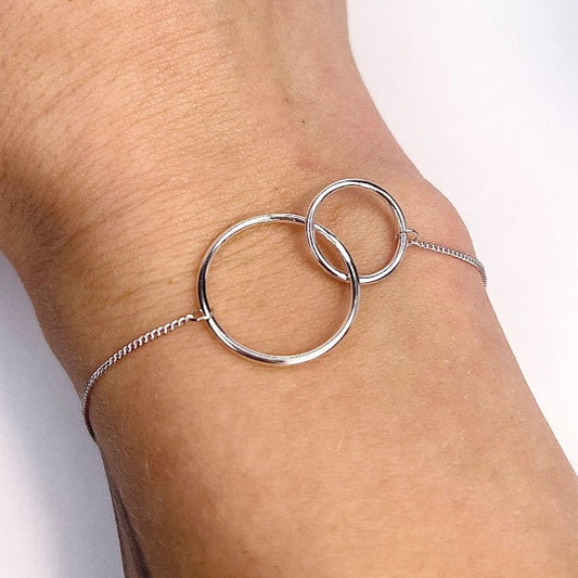 Sterling Silver Rhodium Plated Bracelet "Circles"