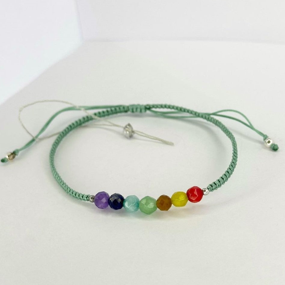 Various Colours Thread Bracelet with Stones