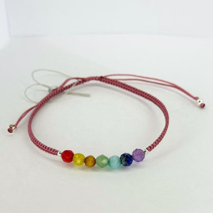 Various Colours Thread Bracelet with Stones