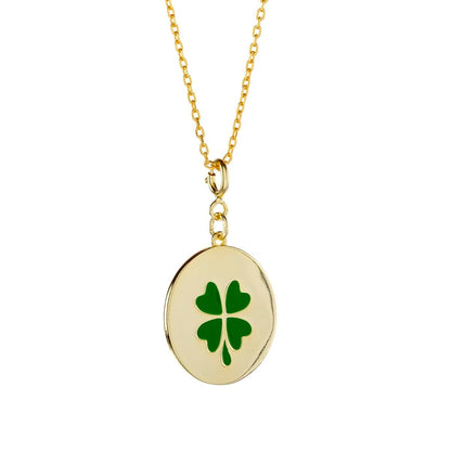 Sterling Silver Gold Plated Clover Necklace