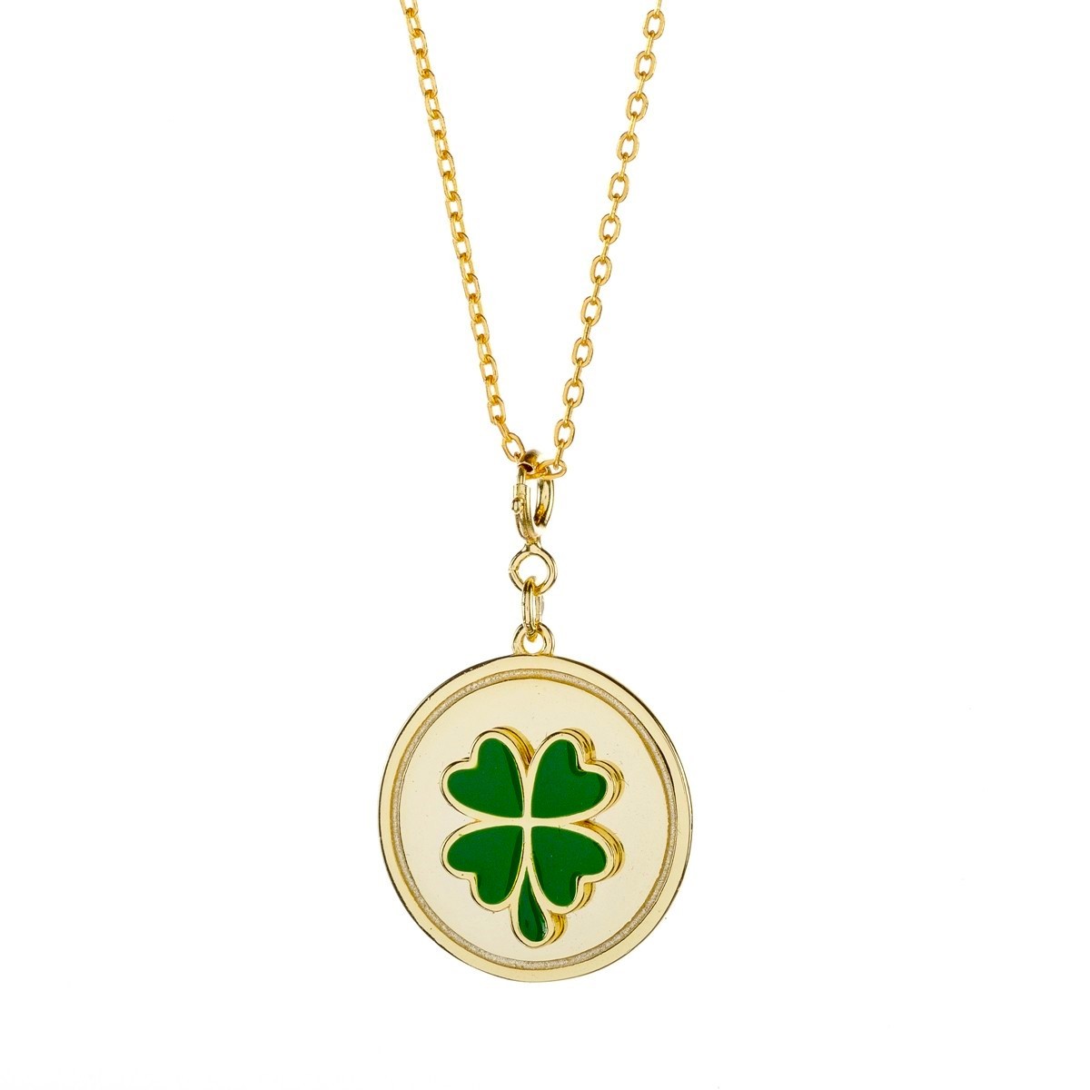 Sterling Silver Gold Plated Clover Necklace