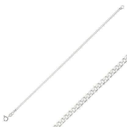 Sterling Silver 2.15 mm Curb Chain Bracelet