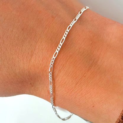 Sterling Silver 1.3 g Figaro Chain Bracelet