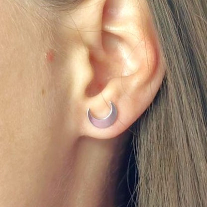 Sterling Silver Moon Studs