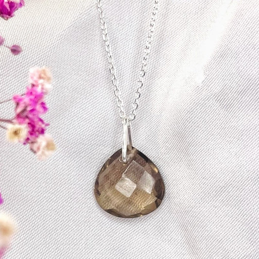 Sterling Silver Smoky Quartz Pendant Necklace