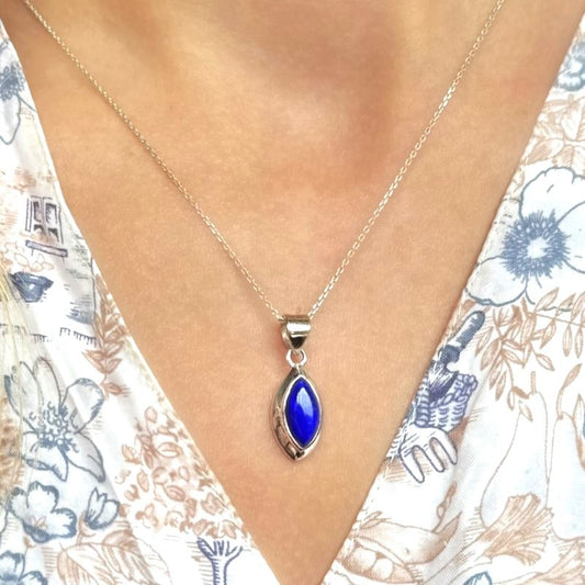 Sterling Silver Lazurite Pendant Necklace