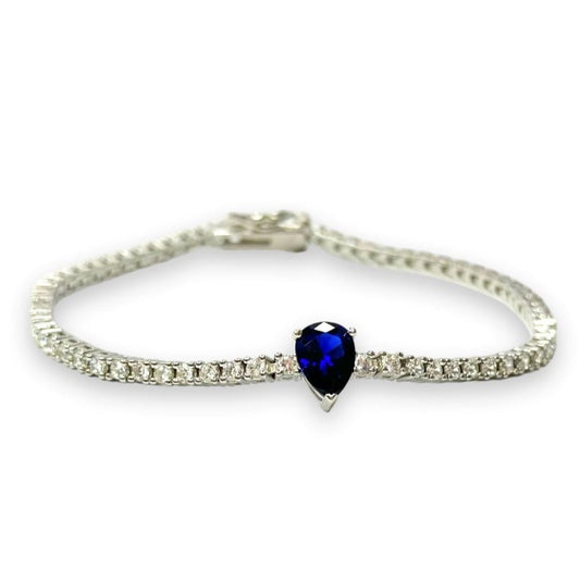 Sterling Silver Rhodium Plated CZ Tennis Bracelet