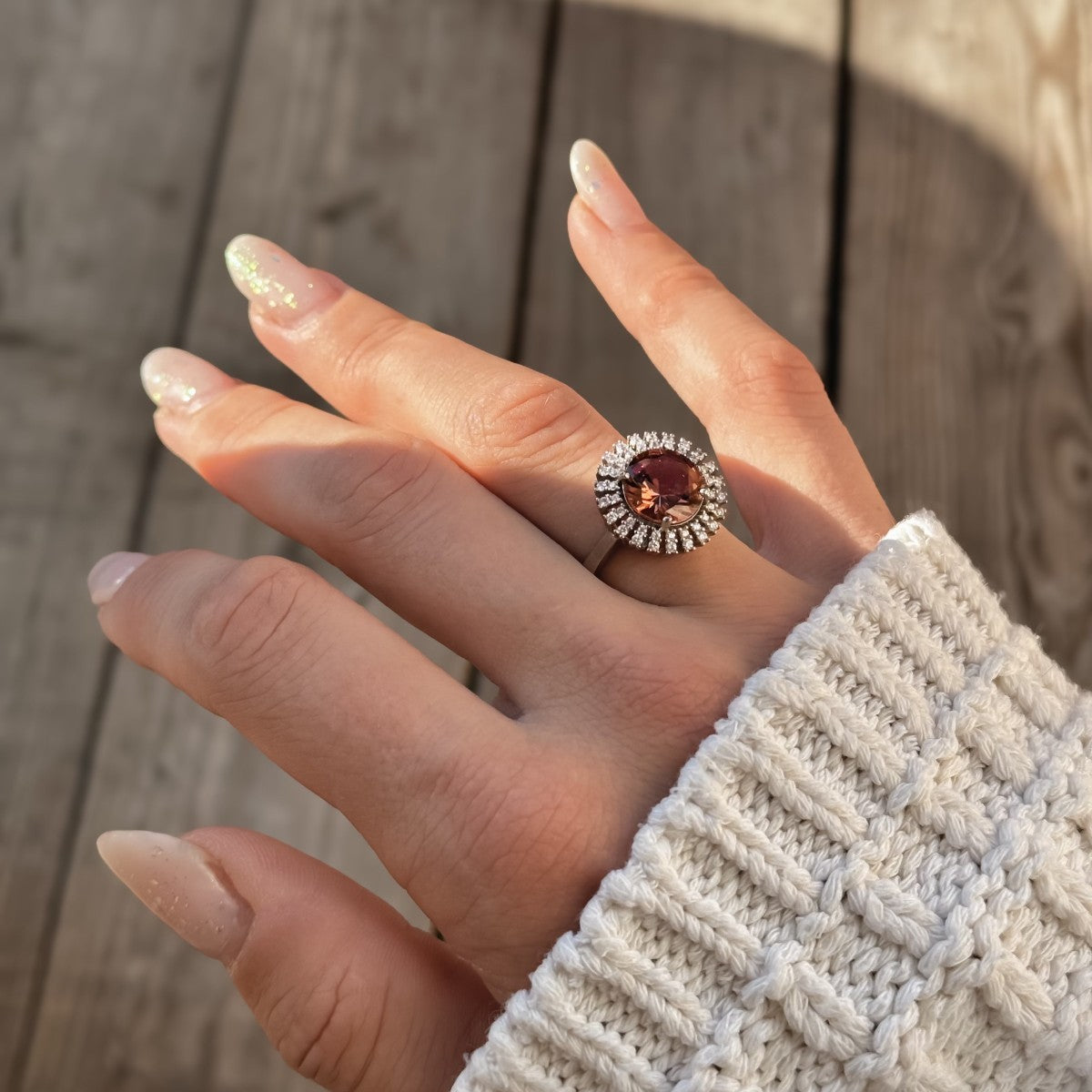 Sterling Silver Rhodium Plated Zultanite Ring