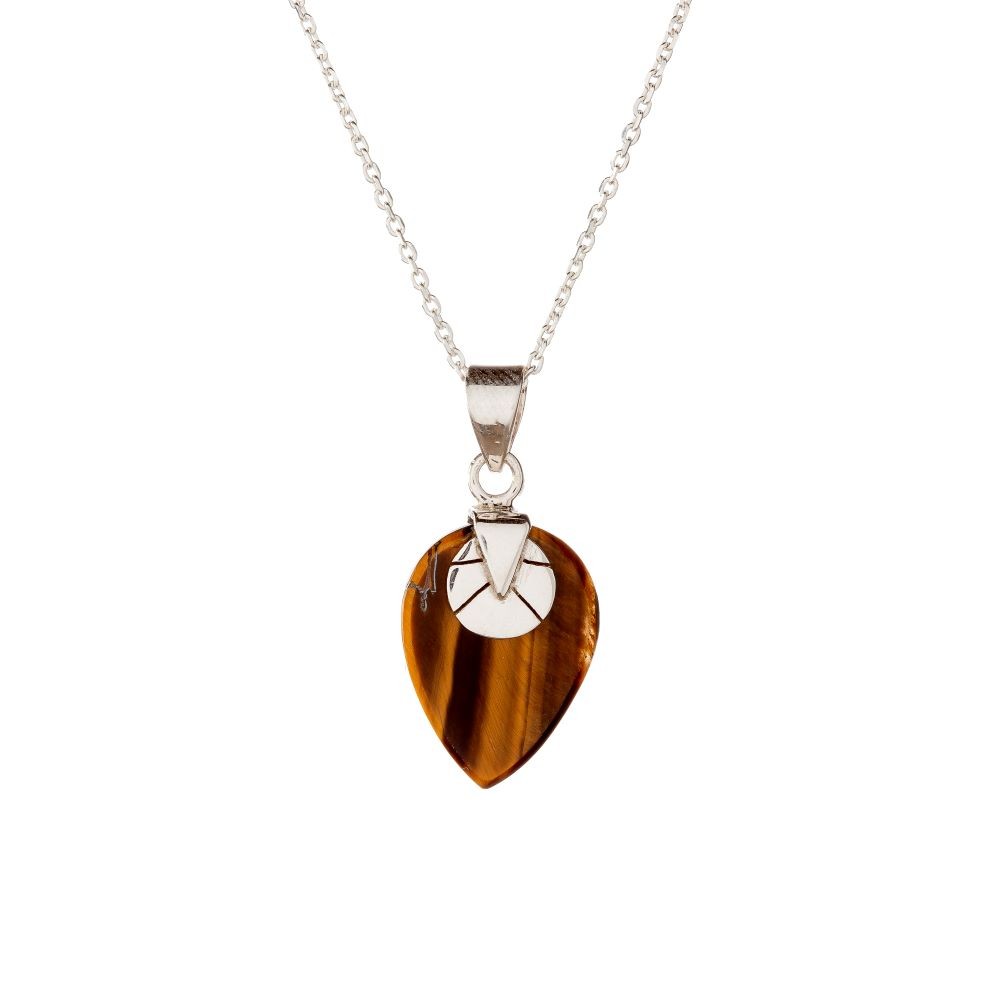 Sterling Silver Tiger Eye Pendant Necklace