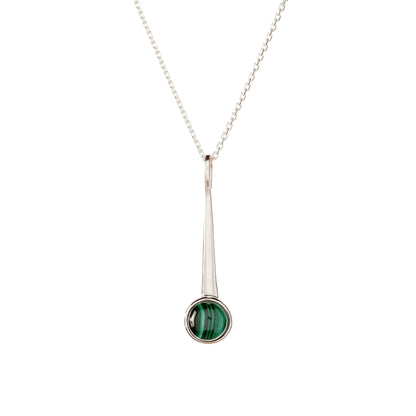 Sterling Silver Malachite Pendant Necklace