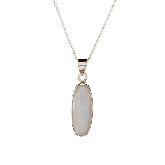 Sterling Silver Moonstone Pendant Necklace