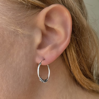 Oxidized Silver 12 - 35 mm Hoops