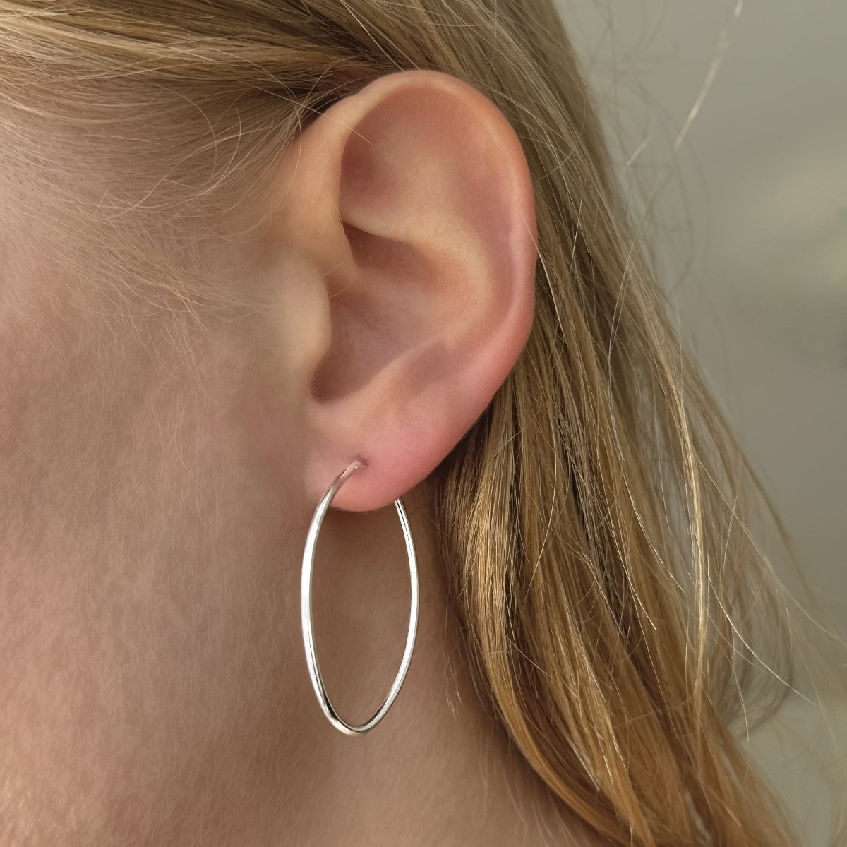 Sterling Silver Oval Hoops