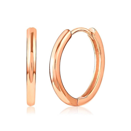 Sterling Silver Rose Gold Plated 12 - 20 mm Hoops