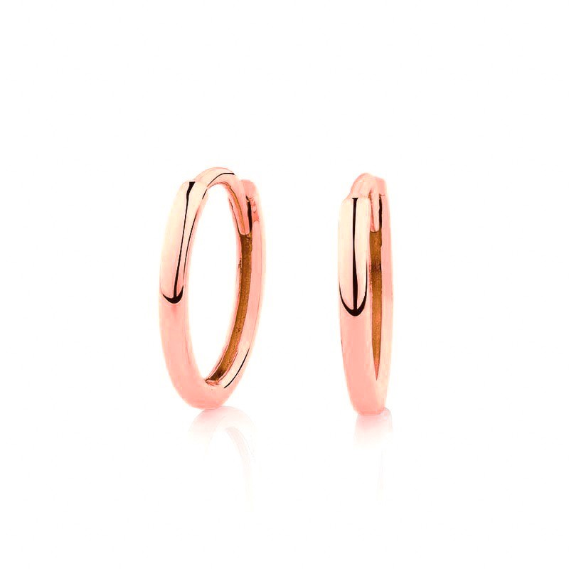 Sterling Silver Rose Gold Plated 12 - 20 mm Hoops