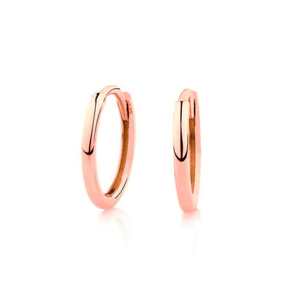 Sterling Silver Rose Gold Plated 12 - 20 mm Hoops