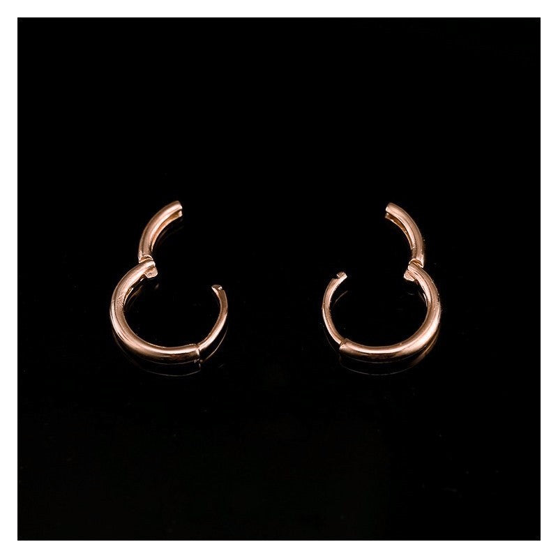 Sterling Silver Rose Gold Plated 12 - 20 mm Hoops