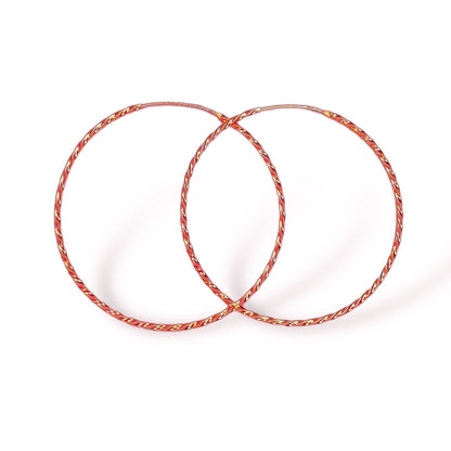 Sterling Silver Rose Gold Plated Twisted Hoops