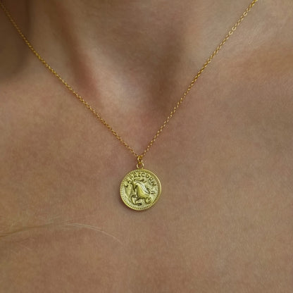 Sterling Silver Gold Plated Zodiac Sign Necklace