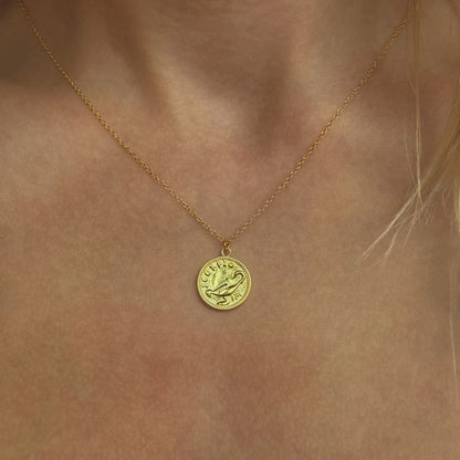 Sterling Silver Gold Plated Zodiac Sign Necklace