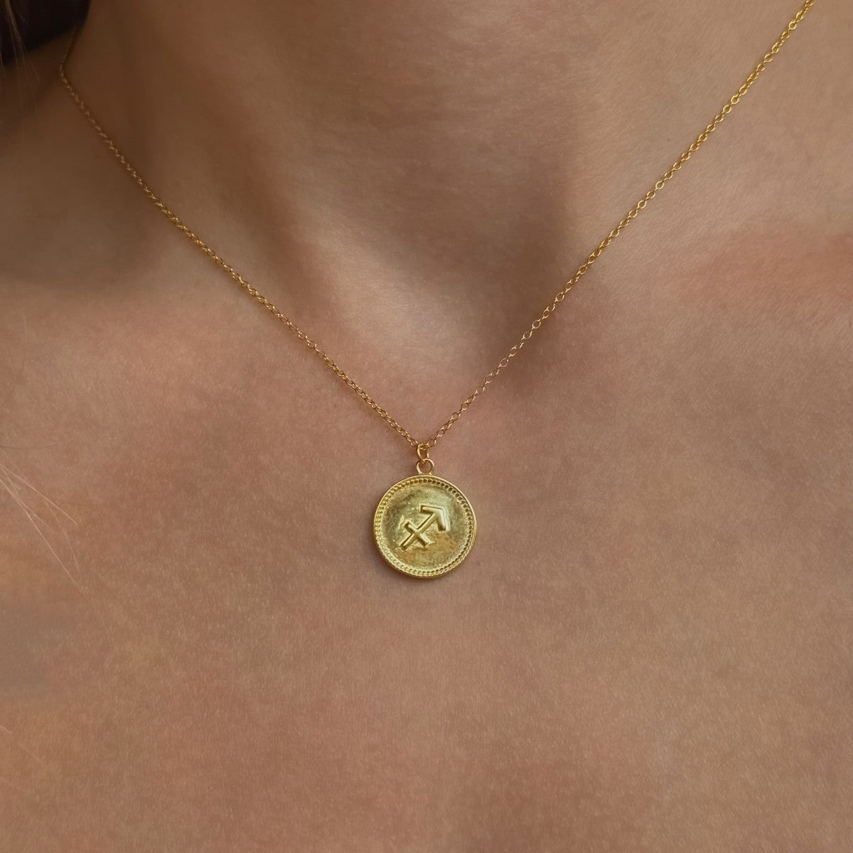 Sterling Silver Gold Plated Zodiac Sign Necklace