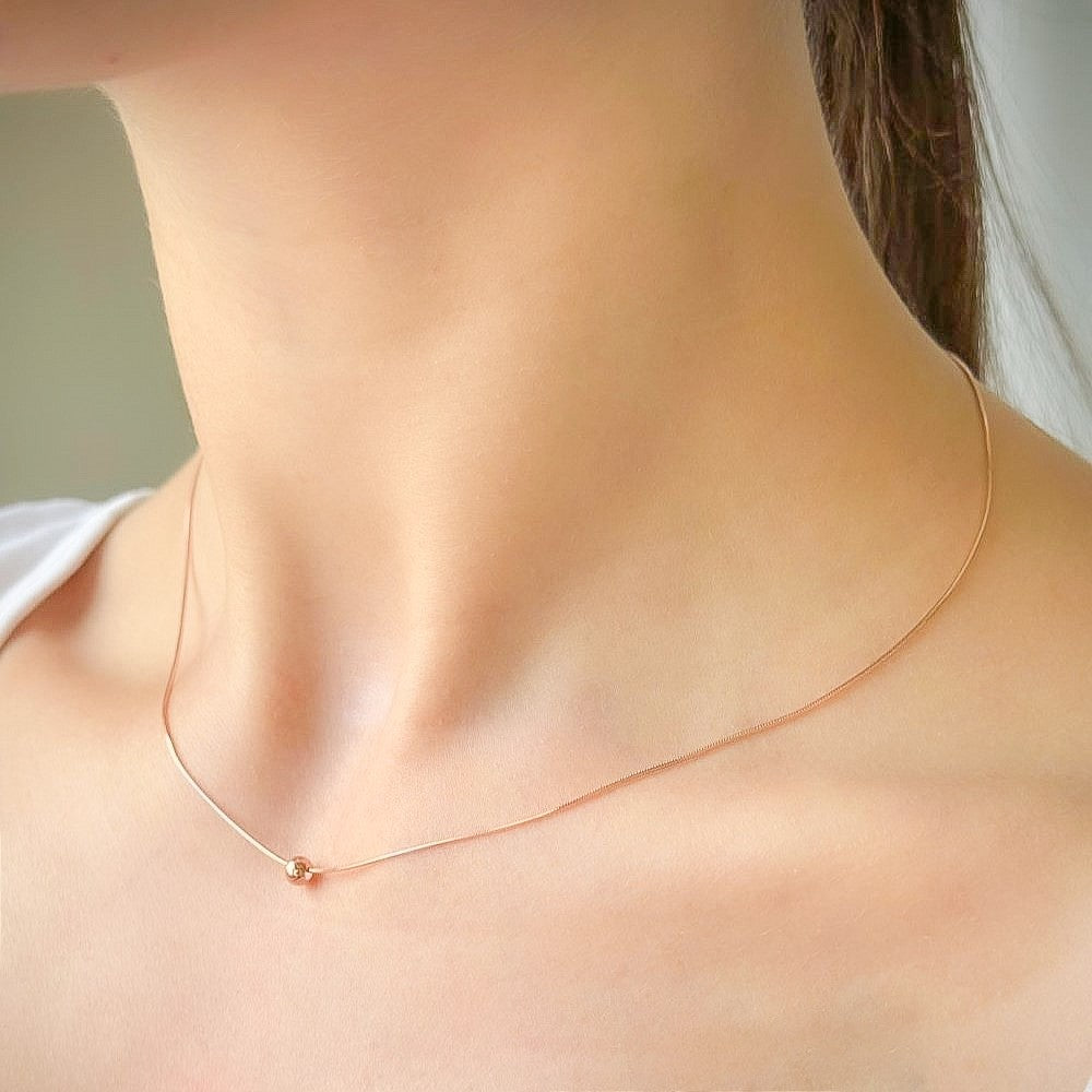 Sterling Silver Rose Gold Plated Minimalist Necklace