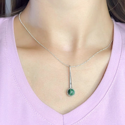 Sterling Silver Malachite Pendant Necklace