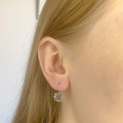 Sterling Silver Labradorite Flower Earrings