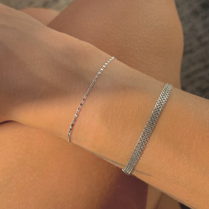 Sterling Silver 1 mm Snail Chain Bracelet